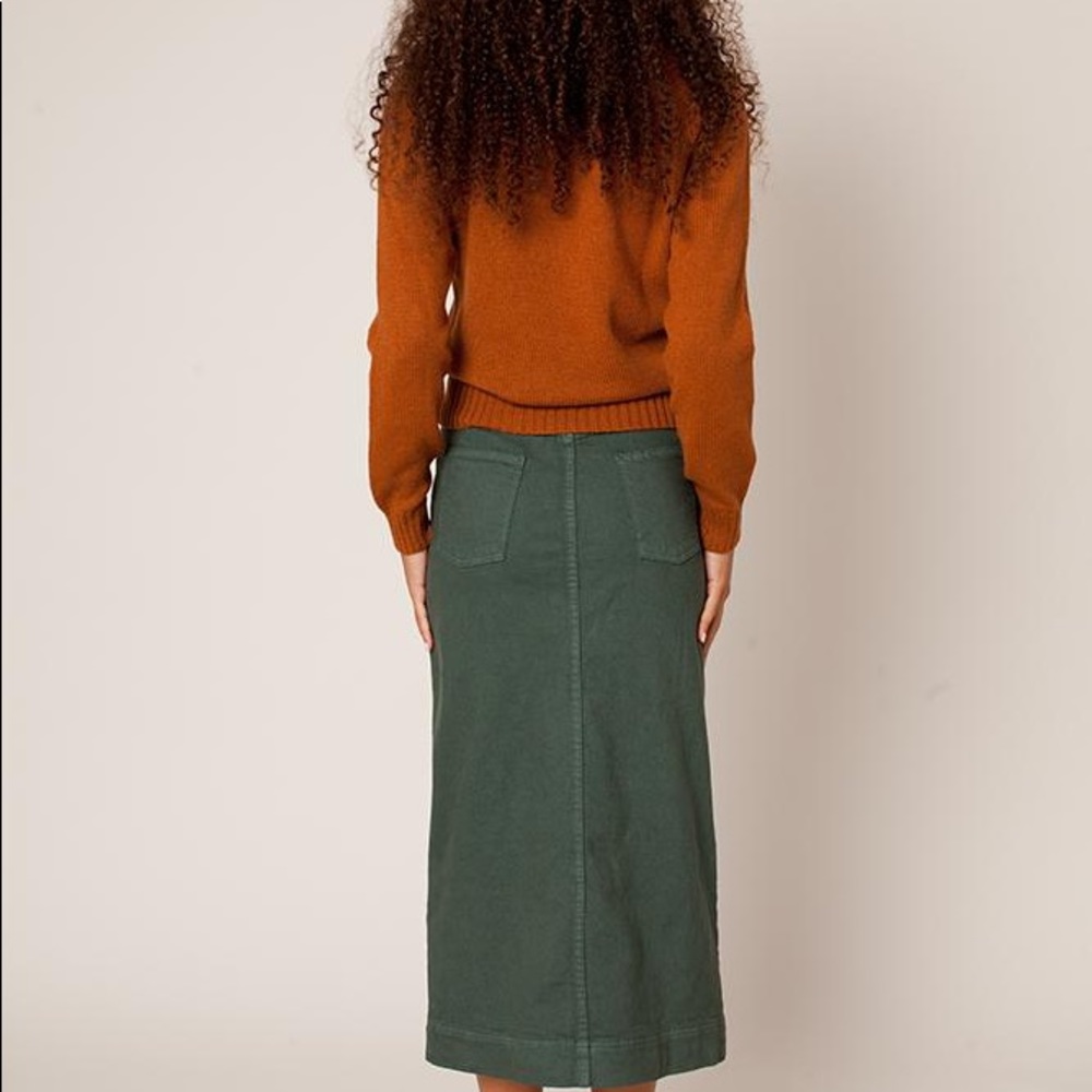 Rachel Antonoff Carlotta Green  Denim Skirt Size 4 - Picture 4 of 10